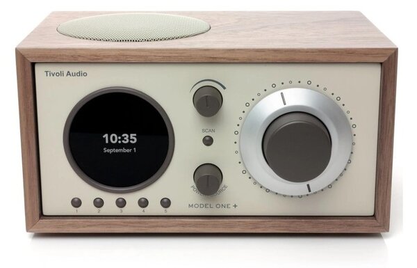 TivoliAudio Model One+ Walnut/Beige Radio DAB/DAB+ FM Bluetooth Aux Orologio Sveglia