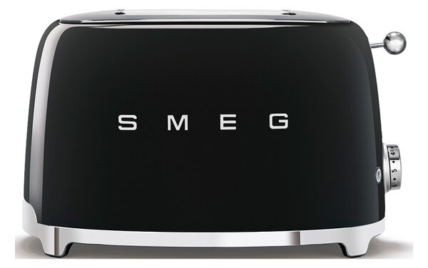 Smeg TSF01BLEU Nero Lucido 50's Style Tostapane 2x2 Fette:2 Scomparti:2 AutoEspulsione Cassettino