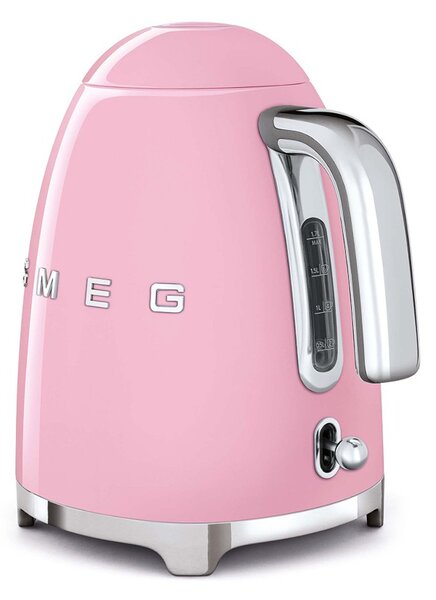 Smeg KLF03PKEU Rosa Lucido 50's Style Bollitore 1,7 litri 7 Tazze Soft Opening AutoOFF 100°C
