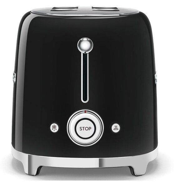 Smeg TSF01BLEU Nero Lucido 50's Style Tostapane 2x2 Fette:2 Scomparti:2 AutoEspulsione Cassettino