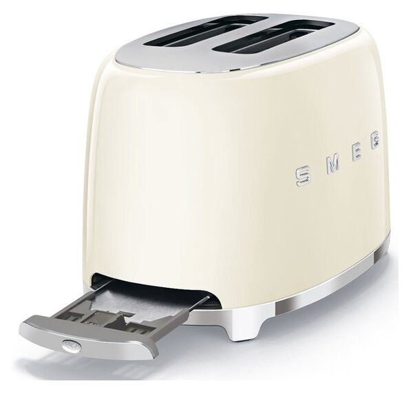 Smeg TSF01CREU Panna Lucido 50's Style Tostapane 2x2 Fette:2 Scomparti:2 AutoEspulsione Cassettino