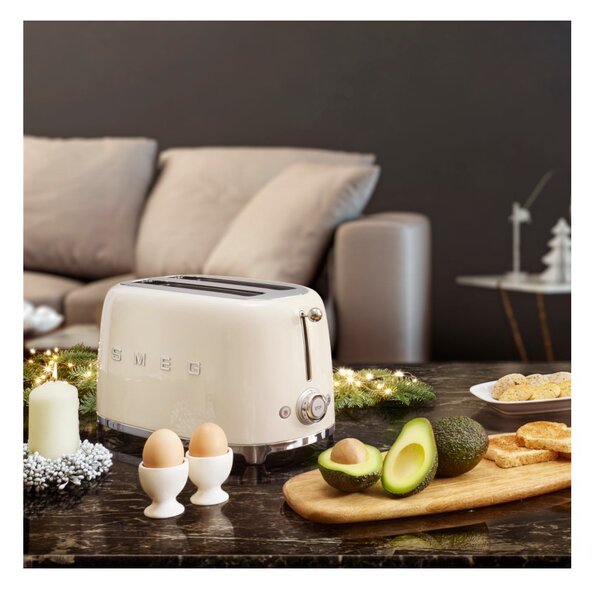 Smeg TSF01CREU Panna Lucido 50's Style Tostapane 2x2 Fette:2 Scomparti:2 AutoEspulsione Cassettino