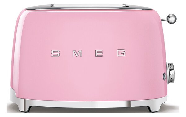 Smeg TSF01PKEU Rosa Lucido 50's Style Tostapane 2x2 Fette:2 Scomparti:2 AutoEspulsione Cassettino