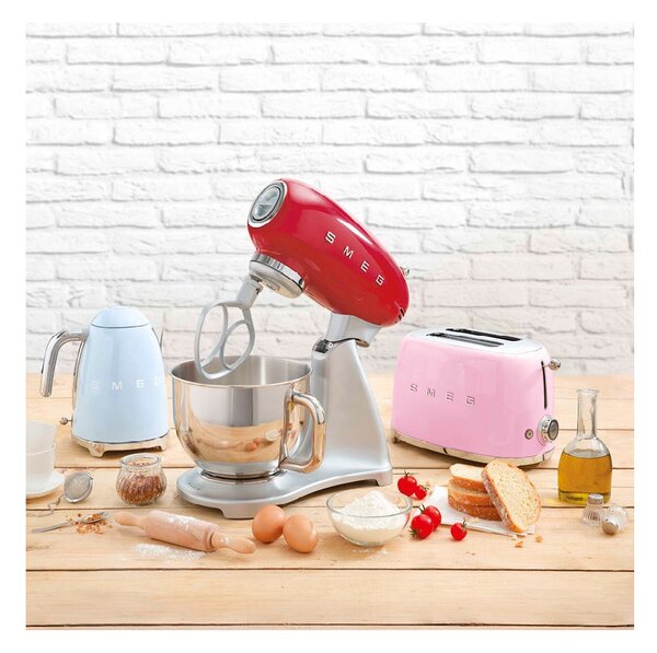 Smeg TSF01PKEU Rosa Lucido 50's Style Tostapane 2x2 Fette:2 Scomparti:2 AutoEspulsione Cassettino