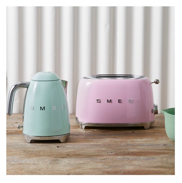 Smeg TSF01PKEU Rosa Lucido 50's Style Tostapane 2x2 Fette:2 Scomparti:2 AutoEspulsione Cassettino