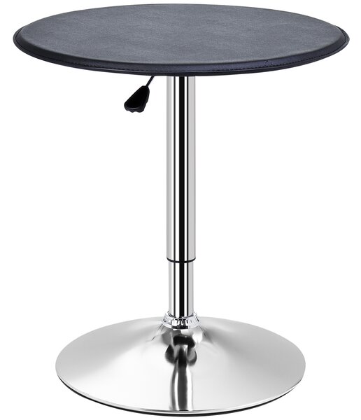 HOMCOM Tavolino da Bar Cromato, Tavolo Rotondo Regolabile in Altezza con Sistema Lift Up, Piano Rotondo Girevole 360° Φ63x67-93cm|Aosom