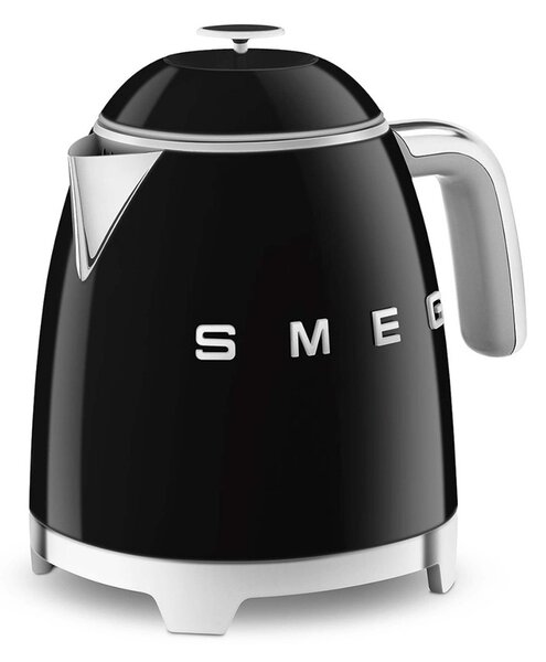 Smeg KLF05BLEU Nero Lucido 50's Style Mini Bollitore 0,8 litri 3 Tazze AutoOFF 100°C
