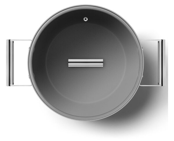 Smeg CKFC2611BLM Nero 50's Style Cookware Casseruola 26cm 7,7L Antiaderente Coperchio
