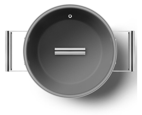 Smeg CKFC2411CRM Panna 50's Style Cookware Casseruola 24cm 4,6L Antiaderente Coperchio