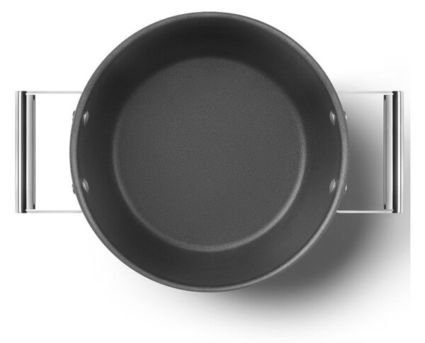 Smeg CKFC2411BLM Nero 50's Style Cookware Casseruola 24cm 4,6L Antiaderente Coperchio
