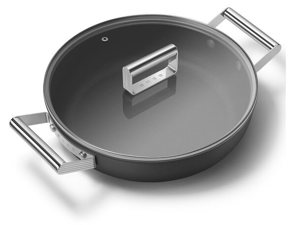Smeg CKFD2811BLM Nero 50's Style Cookware Tegame 28cm 3,7L Antiaderente Coperchio
