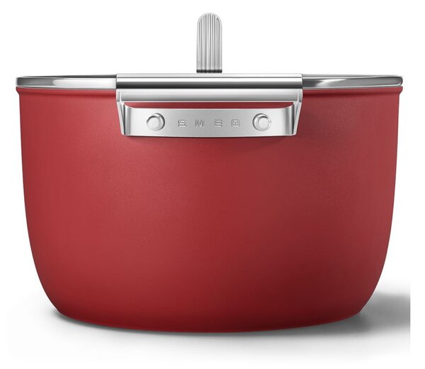 Smeg CKFC2611RDM Rosso 50's Style Cookware Casseruola 26cm 7,7L Antiaderente Coperchio