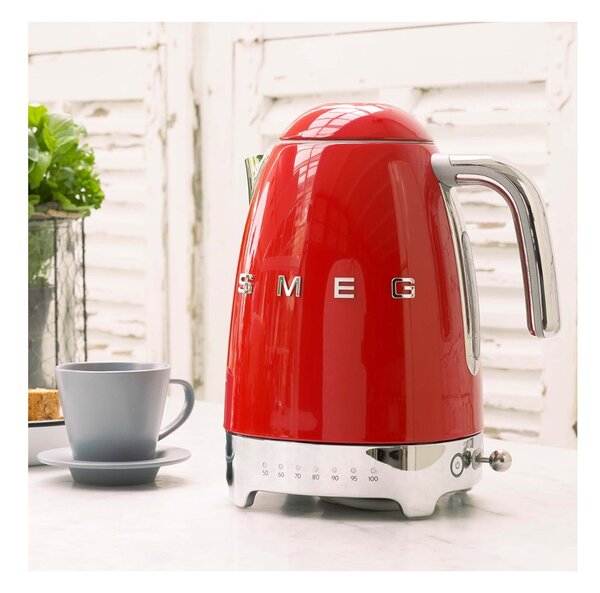 Smeg KLF04RDEU Rosso Lucido 50's Style Bollitore Elettronico 1,7 litri 7 Tazze Temperatura Variabile