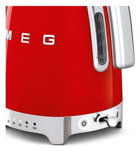Smeg KLF04RDEU Rosso Lucido 50's Style Bollitore Elettronico 1,7 litri 7 Tazze Temperatura Variabile
