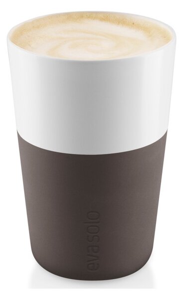 Eva Solo Bicchiere da Caffè Latte 2pz Chocolate 360ml Porcellana Guaina Silicone