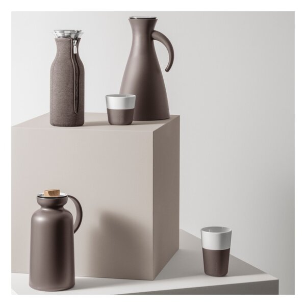 Eva Solo Bicchiere da Caffè Latte 2pz Chocolate 360ml Porcellana Guaina Silicone