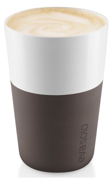 Eva Solo Bicchiere da Caffè Latte 2pz Chocolate 360ml Porcellana Guaina Silicone