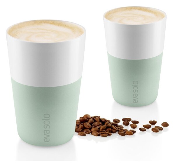 Eva Solo Bicchiere da Caffè Latte 2pz Sage 360ml Porcellana Guaina Silicone