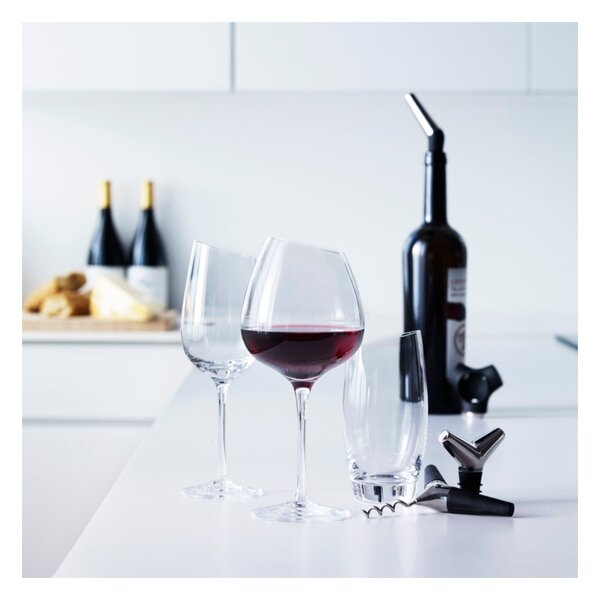 Eva Solo Calice da Vino Rosso Bourgogne 50cl Vetro Soffiato a Bocca Bordo Angolato