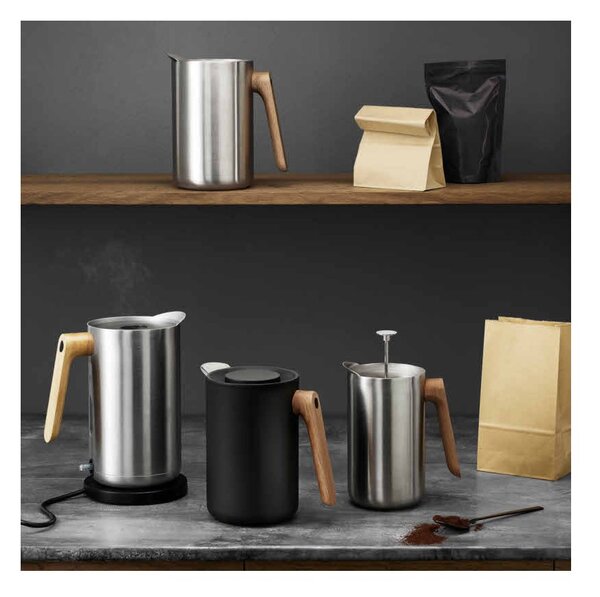 Eva Solo Bollitore Elettrico Nordic Kitchen 1.5L Acciaio Inossidabile Manico Rovere Oliato