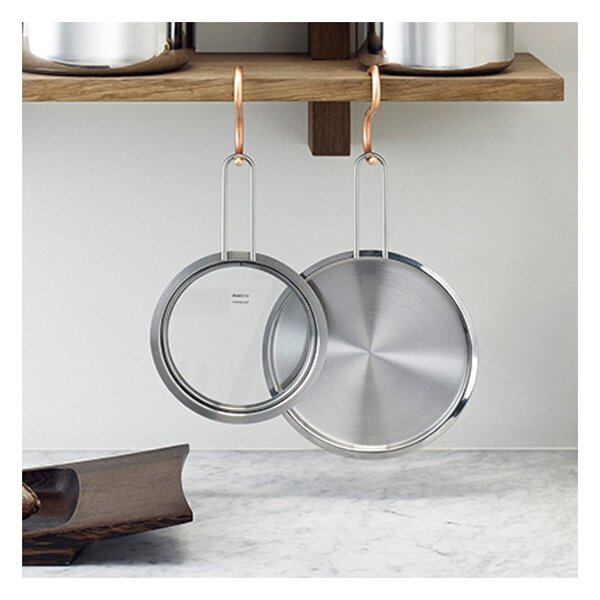 Eva Solo Coperchio 13cm Piatto Vetro Acciaio Inox Manico Lungo