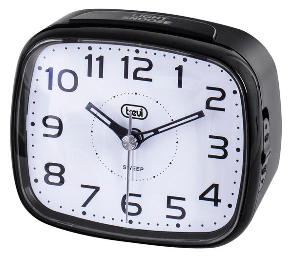 Trevi SL3054 Nero Orologio Sveglia Lancette Movimento Silenzioso Suoneria Elettronica