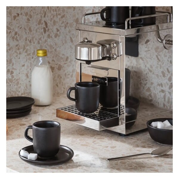 Eva Solo Tazzina da Caffè 6,5cl con Piattino Nordic Kitchen Black Gres Tools Design