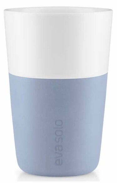 Eva Solo Bicchiere da Caffè Latte 2pz Blue Sky 360ml Porcellana Guaina Silicone
