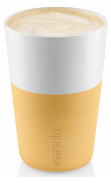 Eva Solo Bicchiere da Caffè Latte 2pz Golden Sand 360ml Porcellana Guaina Silicone