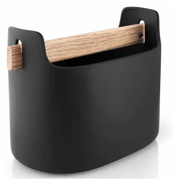Eva Solo Barattolo per Utensili Basso 15cm Nero Ceramica Manico in Legno