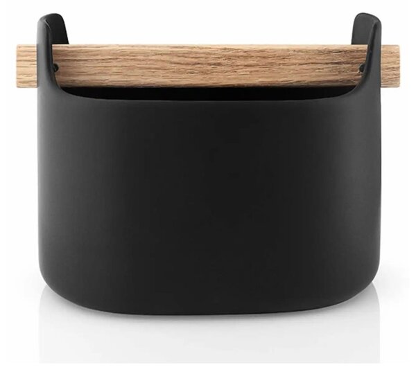 Eva Solo Barattolo per Utensili Basso 15cm Nero Ceramica Manico in Legno