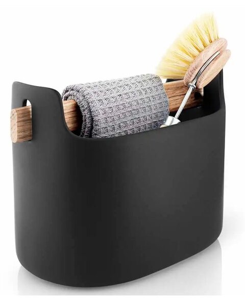 Eva Solo Barattolo per Utensili Basso 15cm Nero Ceramica Manico in Legno