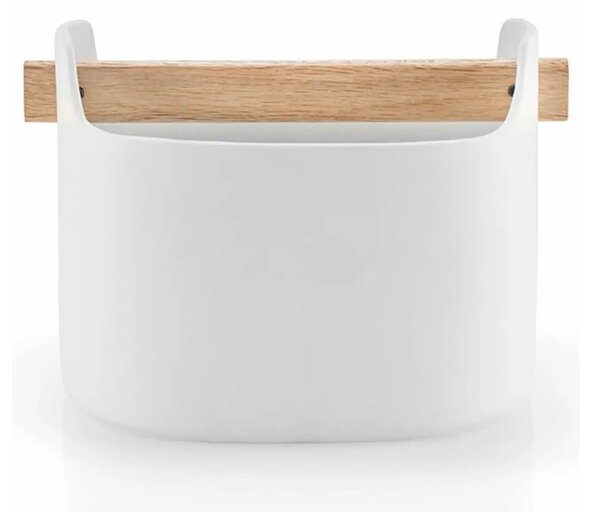 Eva Solo Barattolo per Utensili Basso 15cm Bianco Ceramica Manico in Legno