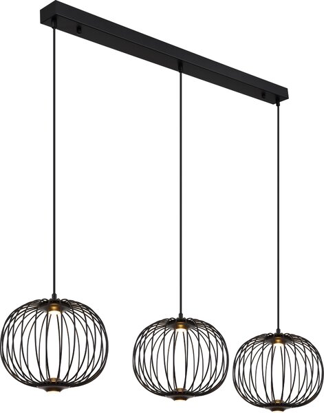 Lampada a sospensione a LED, metallo nero, H 150 cm