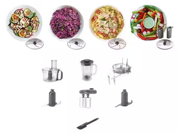 Kenwood FDM304SS Robot da Cucina 800W Multifunzione Ciotola2.1L Frullatore1.2L 9 accessori