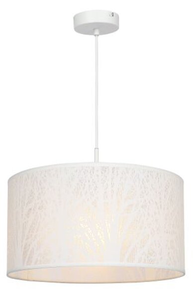 Lampada a sospensione, decoro a forma di albero, bianca, 38 cm, modello PINNI