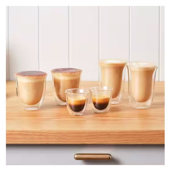 DeLonghi DLSC310 Bicchieri Espresso 2pz 90ml Vetro Doppia Parete Termica