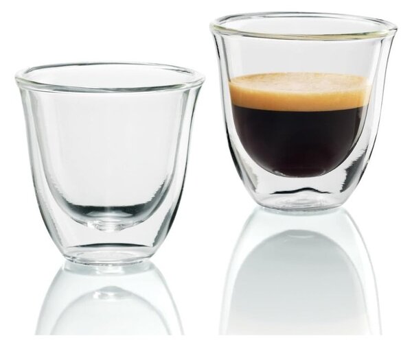 DeLonghi DLSC310 Bicchieri Espresso 2pz 90ml Vetro Doppia Parete Termica