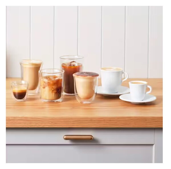 DeLonghi DLSC311 Bicchieri Cappuccino 2pz 270ml Vetro Doppia Parete Termica