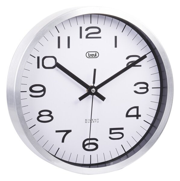 Trevi OM3516S Alluminio Orologio da Parete 25cm Movimento Silenzioso SWEEP a Secondi Continui