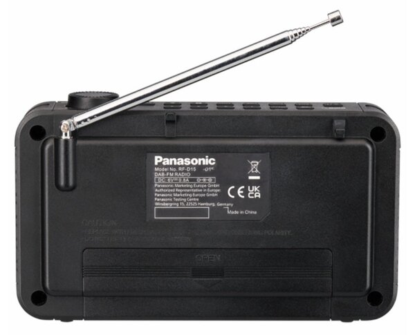 Panasonic RF-D15EG-K Black Radio DAB/DAB+ FM Bluetooth Sveglia Sleep Batteria Corrente