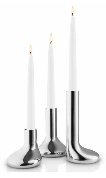 Eva Solo Mellow Set di 3 Candelieri Acciao Inox 3 Misure 8cm 12cm 16cm