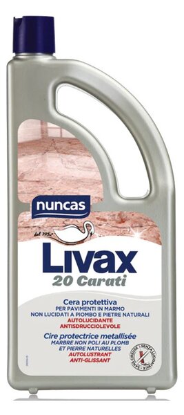 Nuncas Livax 20 Carati 1L Cera Protettiva AutoLucidante Pavimenti in Marmo non Lucidati a Piombo e Pietre Naturali