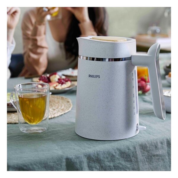 Philips HD9365/10 Bianco Satinato Eco Conscious Edition Bollitore 1.7L 2200W Indicazione Tazza Filtro Calcare AutoOff
