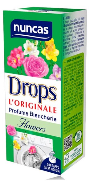 Nuncas Drops Profumabiancheria Flowers 100ml Profumatore Liquido Concentrato per Lavatrice