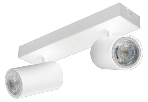 Century ENSB-2GU10 Enfasi Square White 2 Faretti GU10 Ruotabili 360° Inclinabili 90°
