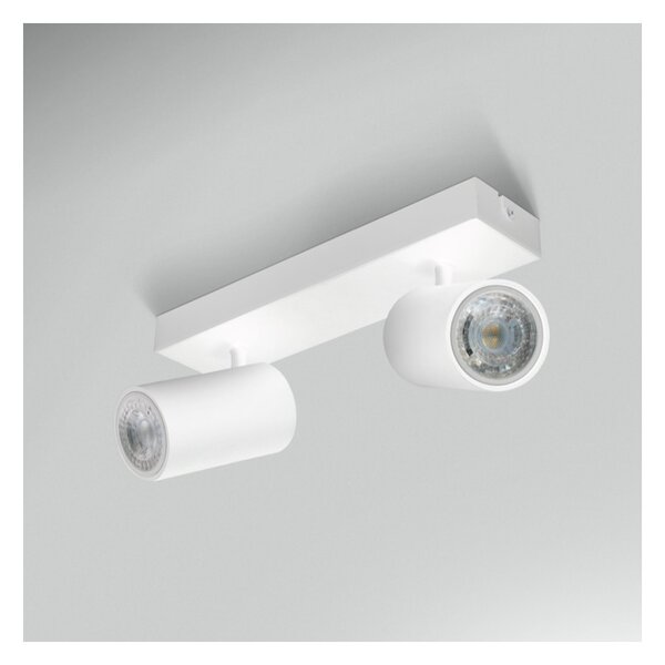 Century ENSB-2GU10 Enfasi Square White 2 Faretti GU10 Ruotabili 360° Inclinabili 90°