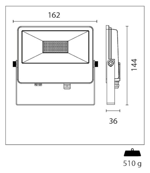 Century PTONE-209500 Porteo CCT Black Faro Led 20W 2710lm 3000K-4000K-6500K Interno Esterno IP65