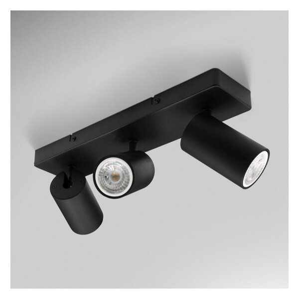 Century ENSN-3GU10 Enfasi Square Black 3 Faretti GU10 Ruotabili 360° Inclinabili 90°