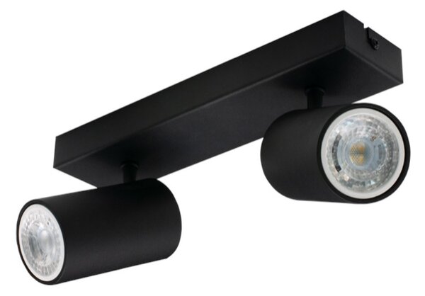 Century ENSN-2GU10 Enfasi Square Black 2 Faretti GU10 Ruotabili 360° Inclinabili 90°
